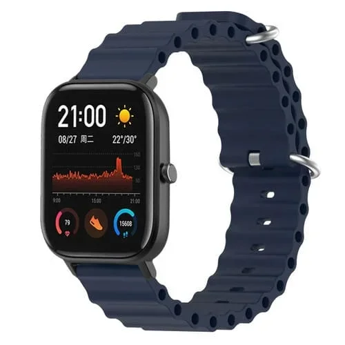 Correa de Reloj Amazfit GTS 4 Miin 20mm Ocean Style silicona color sólido (Azul Oscuro)