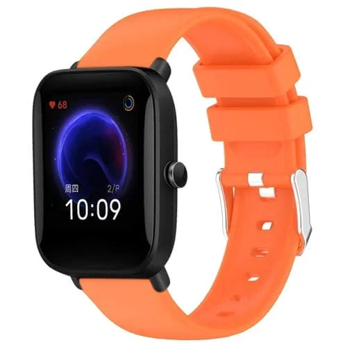 Correa de Reloj Amazfit Pop Silicona Lisa 20mm (Naranja)