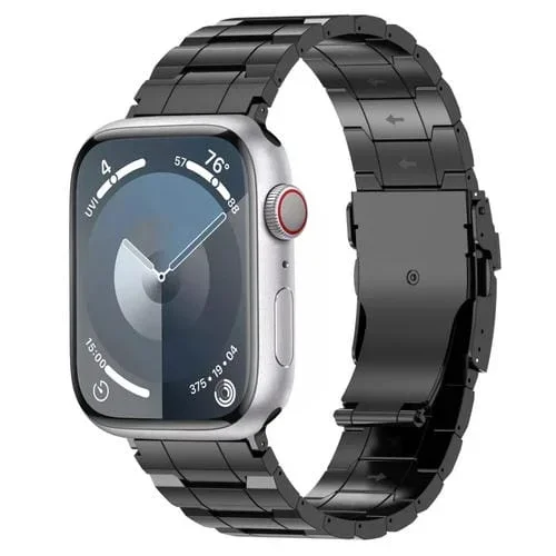 Correa de Reloj Apple Watch Series 2 Acero de Titanio Trapezoidal con Hebilla de Seguridad 42mm (Negro)