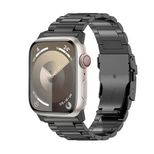 Correa de Reloj Apple Watch Series 6 44mm 26mm Aleación de Titanio con Hebilla de Seguridad (Negro)