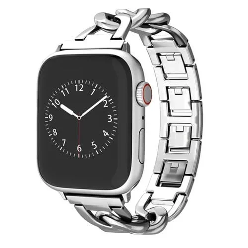 Correa de Reloj Cadena Metal Liberación Rápida 40mm Apple Watch Se (2022) (Plateada)