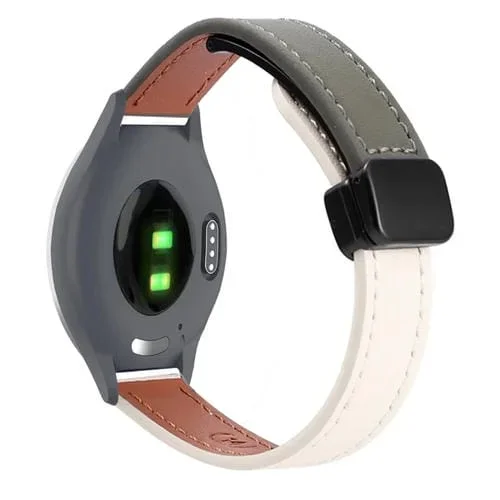 Correa de Reloj Cuero Microfibra 18mm Garmin Vivomove 3S (Verde Albaricoque y Aguacate)