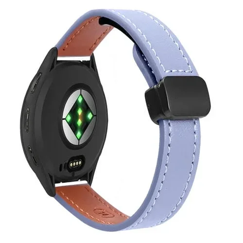 Correa de Reloj Cuero Microfibra con Hebilla Magnética 18mm para Garmin Venu 3S (Lavanda)