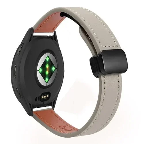Correa de Reloj Cuero Microfibra Garmin Venu 3S 18mm Hebilla Magnética (Gris)