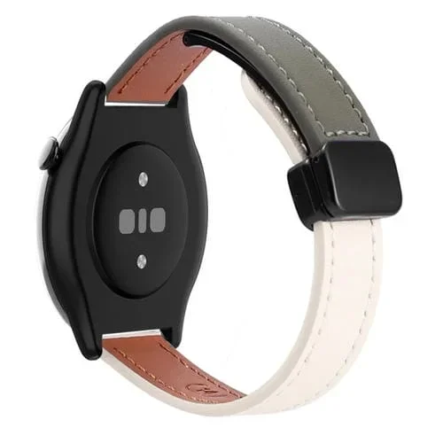 Correa de Reloj de Cuero Microfibra Magnética 22mm para Amazfit Watch GTR 3 (Verde Albaricoque y Aguacate)