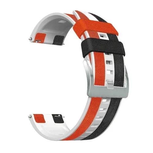 Correa de Reloj de Cuero y Silicona Universal 22mm Tres Colores (Negro, Blanco, Rojo)