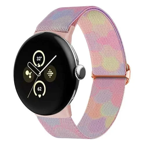 Correa de Reloj de Nailon para Google Pixel Watch 2 Colorida Pintada (Burbujas Sinfónicas)