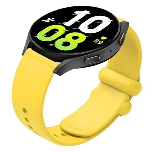 Correa de Reloj de Silicona con Hebilla Inversa Universal de Color Sólido de 20mm (Amarillo)