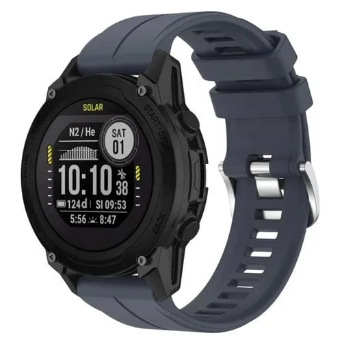 Correa de Reloj de Silicona Deportiva para Garmin Descent G1 (Cian Roca)