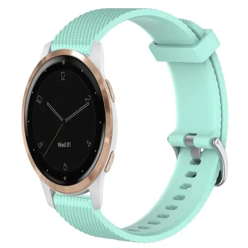 Correa de Reloj de Silicona Garmin Active S 18mm con Textura de Diamante (Verde Azulado)