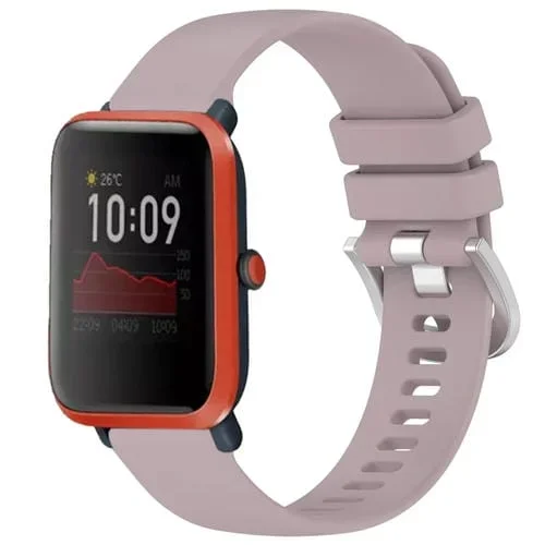 Correa de Reloj de Silicona para Amazfit Bip / Bip Lite / Bip 1S con Hebilla Plateada de 20mm (Púrpura)