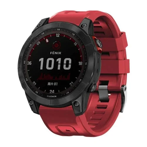 Correa de Reloj de Silicona para Garmin Forerunner 965/955/945/935 con Tornillo y Hebilla de Acero (Rojo)