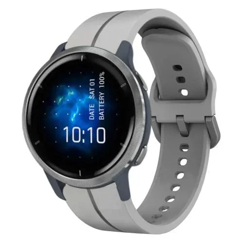 Correa de Reloj de Silicona para Garmin Venu 2 con Lazo 22mm (Gris)