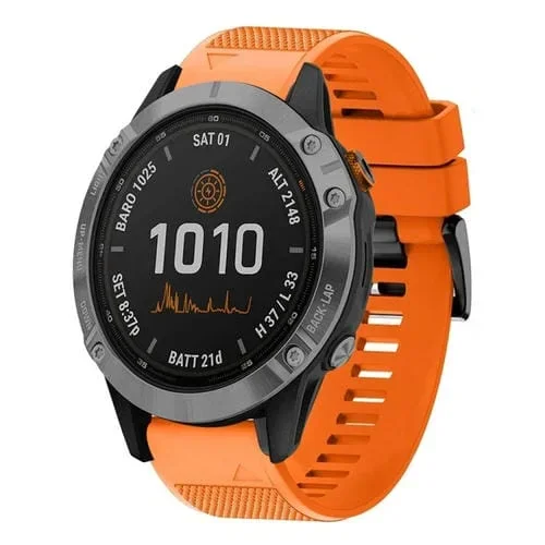 Correa de Reloj Garmin Fenix 7 Solar 22mm silicona liberación rápida (Naranja)