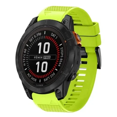 Correa de Reloj Garmin Fenix 7X Pro 51mm 26mm Silicona Liberación Rápida (Verde Lima)