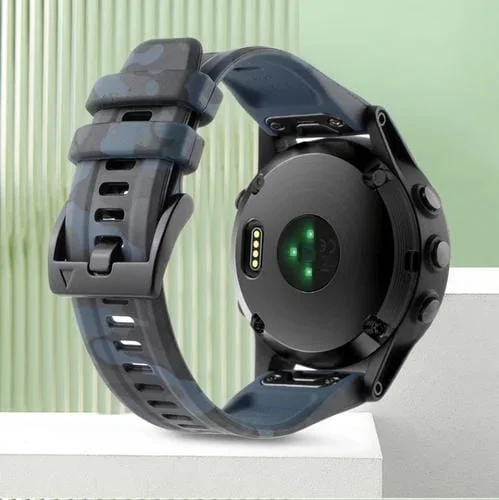 Correa de Reloj Garmin Fenix 7X Solar 26mm Silicona Camuflaje (Rock Cyan)