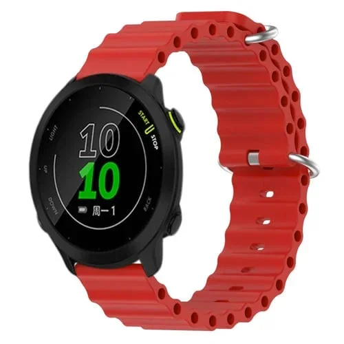 Correa de Reloj Garmin Forerunner 158 20mm Silicona Ocean Style (Rojo)