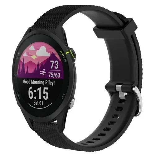 Correa de Reloj Garmin Forerunner 255 22mm silicona textura diamante (Negro)