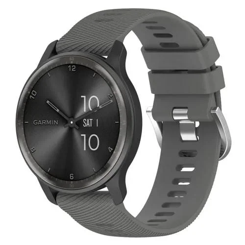Correa de Reloj Garmin Forerunner 255 Music 22mm Silicona Textura Cruzada (Gris Oscuro)