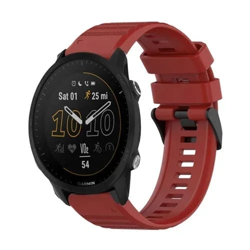 Correa de Reloj Garmin Forerunner 955 Silicona Textura Horizontal 22mm (Rojo) con Herramienta