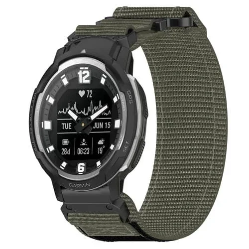 Correa de Reloj Garmin Instinct Crossover Nailon 22mm con Cierre Gancho (Gris)