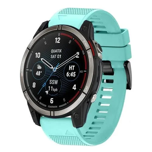 Correa de Reloj Garmin Quatix 7 Pro Silicona Liberación Rápida 22mm (Verde Menta)