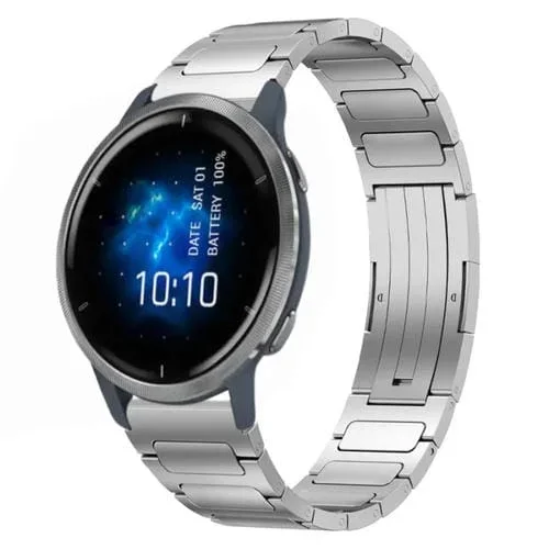 Correa de Reloj Garmin Venu 2 Aleación de titanio forma de I 22mm (Plateado)