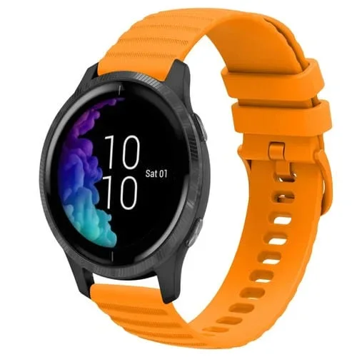 Correa de Reloj Garmin Venu Silicona 20mm con Patrón de Puntos Ondulados (Amarillo)