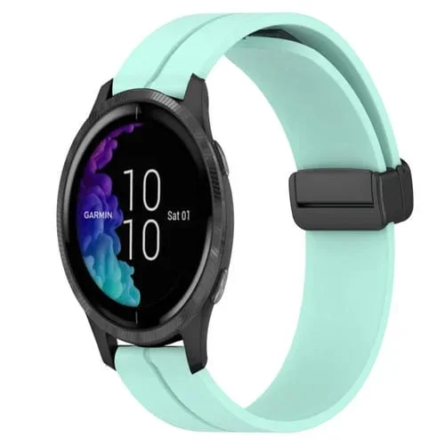 Correa de Reloj Garmin Venu Silicona con Cierre Magnético 20mm (Verde Azulado)