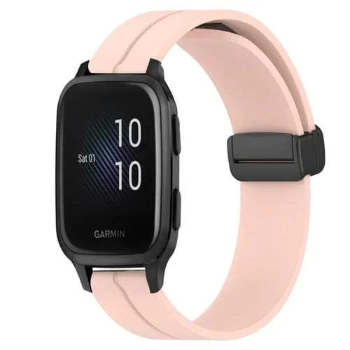 Correa de Reloj Garmin Venu Sq 20mm Silicona con Cierre Magnético (Rosa)