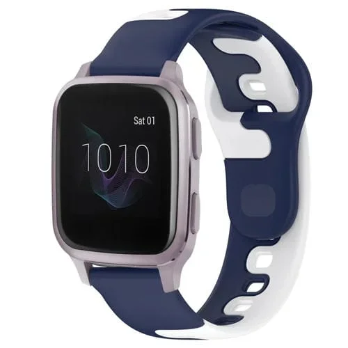 Correa de Reloj Garmin Venu Sq Silicona Doble Color 20mm (Azul + Blanco)