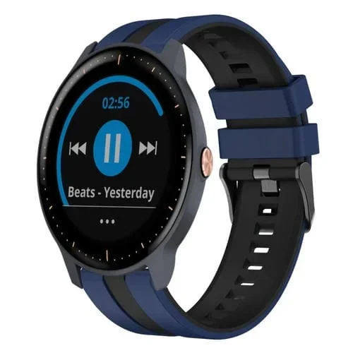 Correa de Reloj Garmin Vivoactive3 Music Silicona Deportiva Dos Colores 20mm (Azul + Negro)