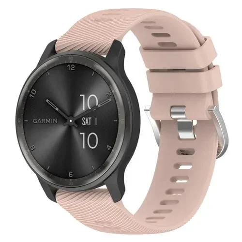 Correa de Reloj Garmin Vivomove Trend 20mm Silicona Textura Cruzada (Rosa)
