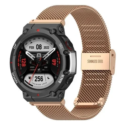 Correa de Reloj Huami Amazfit T-Rex 2 Snap-Fit Malla Acero Inoxidable (Oro Rosa)