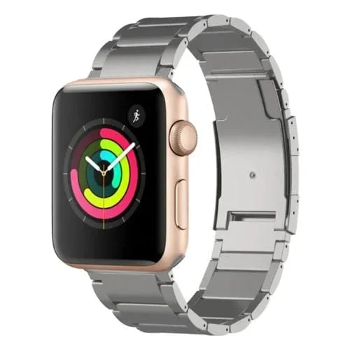 Correa de Reloj Metal Titanio para Apple Watch Series 3 42mm (Plateado)