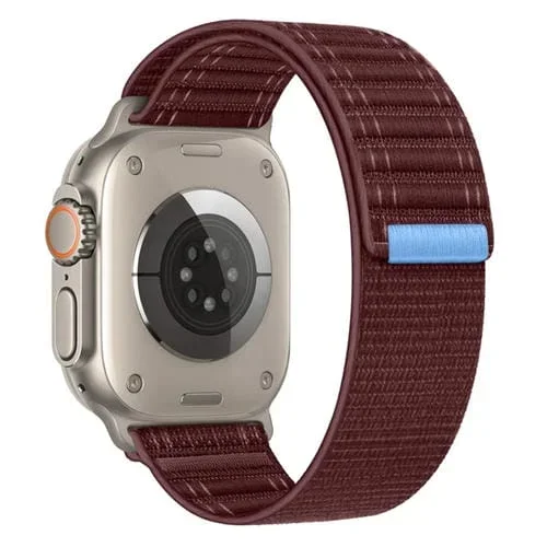 Correa de Reloj Nailon Sea Wave con Cierre de Velcro para Apple Watch Series 4 40mm (Rojo Vino)