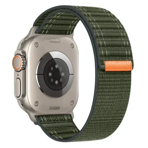 Correa de Reloj Nailon Sea Wave con Cierre de Velcro para Apple Watch Series 5 44mm (Verde Militar)