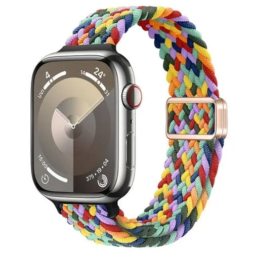 Correa de Reloj Nailon Trenzada 40mm para Apple Watch SE 2022 (Patrón W Colorido)