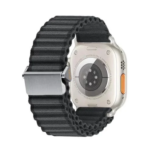 Correa de Reloj Nailon Trenzado Hebilla Magnética para Apple Watch Ultra 49mm (Gris Oscuro)