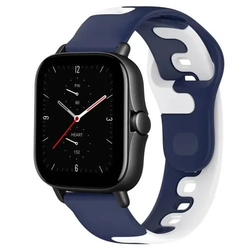 Correa de Reloj para Amazfit GTS 2E de Silicona Doble Color 20mm (Azul + Blanco)