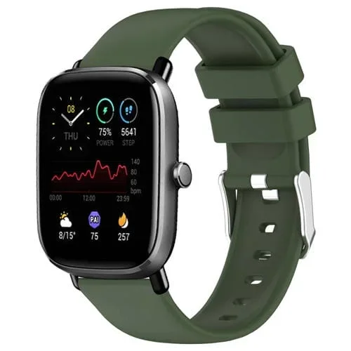 Correa de Reloj para Amazfit GTS 4 Mini de Silicona Lisa 20mm (Verde Militar)