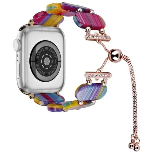 Correa de Reloj para Apple Watch Series 4 Cadena Retráctil Resina 44mm (Arco Iris)