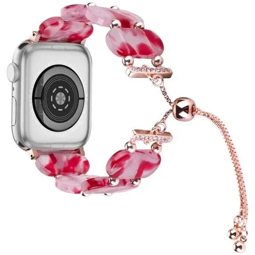 Correa de Reloj para Apple Watch Series 5 Cadena Retráctil Resina 40mm (Rojo Rosa)