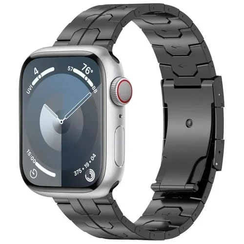 Correa de Reloj para Apple Watch Series 7 de Aleación de Titanio con Hebilla de Tortuga 45mm (Negro)