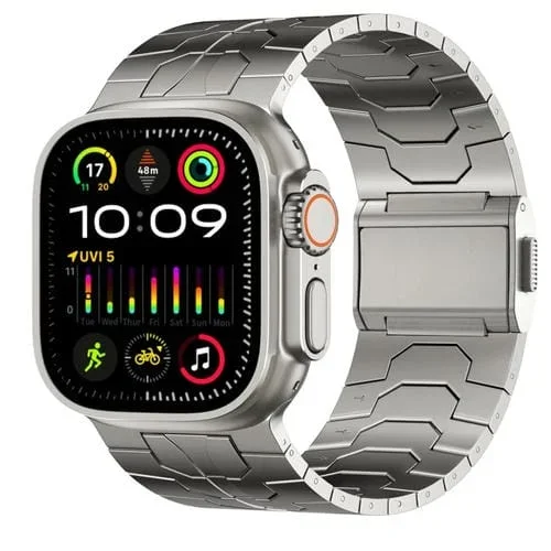 Correa de Reloj para Apple Watch Ultra 2 de Acero Inoxidable con Hebilla Normanda de 49mm (Titanio)