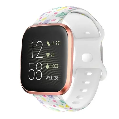 Correa de Reloj para Fitbit Versa con Hebilla Mariposa de Silicona (Flamingo)