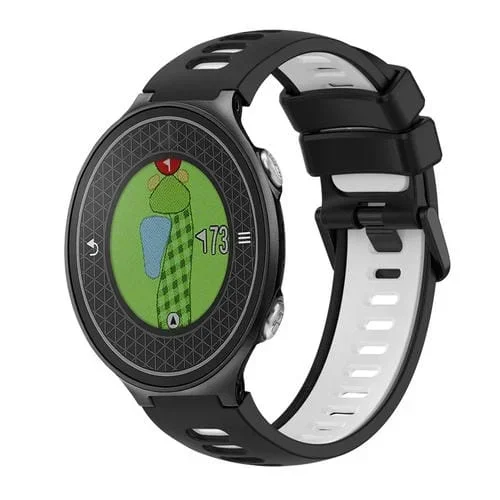Correa de Reloj para Garmin Approach S6 de Silicona Dos Colores (Negro + Blanco)