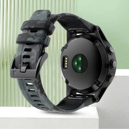Correa de Reloj para Garmin Enduro 2 26mm Silicona Camuflaje (Negro)