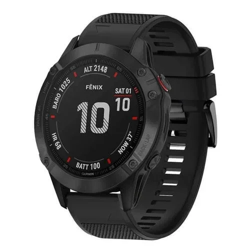Correa de Reloj para Garmin Fenix 6 Pro Silicona Liberación Rápida 22mm (Negro)