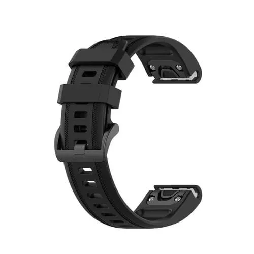 Correa de Reloj para Garmin Fenix 7S Pro 42mm Silicona Color Puro (Negro)